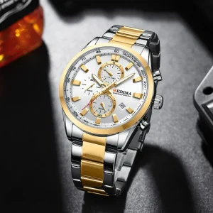 OEM ODM Men’s Quartz Wrist Watch, Casual Business Steel Watch, Waterproof, Luminous, Calendar