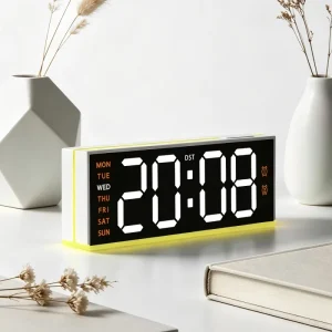 OEM ODM New Minimalist Electronic Clock Large LED Display Ambient Light Thermometer 24 hour Display For Living RoomModel