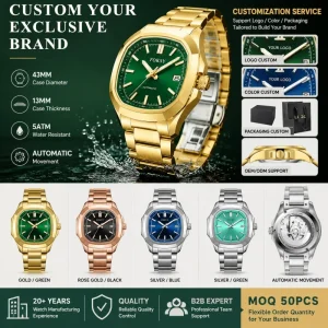 OEM ODM Private Label Mechanical Watch Manufacturer Business Style Men’s Custom Automatic Watch