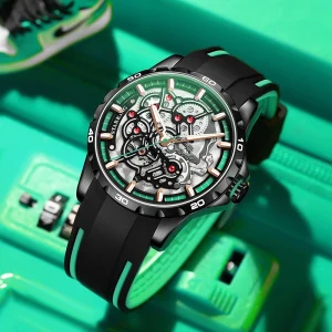 OEM ODM Skeleton Waterproof Stainless Steel Case Men’s Automatic Mechanical Watch