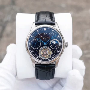 OEM ODM Tourbillon Mechanical Watches Custom Lunar Phase Dual Time Luxury Men’s Gold Case Multifunctional Sapphire Waterproof