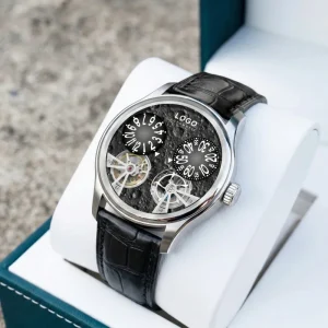 OEM ODM Watch Custom Luxury Mechanical Automatic Wristwatch with Open Heart Double Sub dial Moon Face