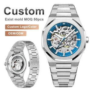 OEM/ODM Watch Manufacturer Custom Logo Mechanical Skeleton Montre Homme Automatique Mechanique Automatic Men Watch