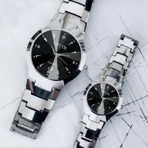 OEM ODM Waterproof Couple Watch Love Women and Titan Calendar Men Unisex Ladies Stainless Steel Quartz Watch