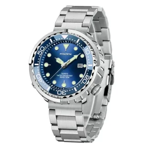 OEM OMD Men’s Casual Sport Quartz Watch with Calendar Window Stainless Steel Band 50M Water Resistant Luminous 3 Hands Watch