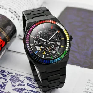 OEM Reloj Montre Orologio Uhren Miyota Tourbillon Movement Luxury Stainless Steel Skeleton Automatic Mechanical Power Reserve