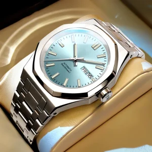 OEM Small Batch Customization Octagonal Cut Stainless Steel Automatic Mechanical Mens Watch ODM Watch Design Replace Logo