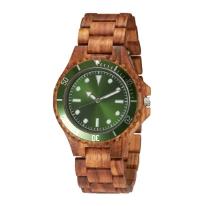 OEM TJW Men’s Super Luminous Wooden Watch with Pointer Dial Display MIYOTA Movement Quartz for Fashion and Business