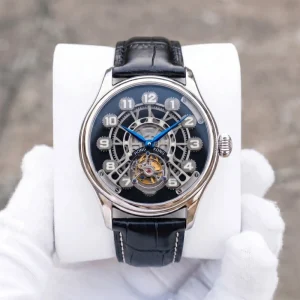 OEM Tourbillon Mechanical Watch Luxury Skyline Theme Dial Stainless Steel Case Sapphire Crystal Leather Men Wristwatch Custom