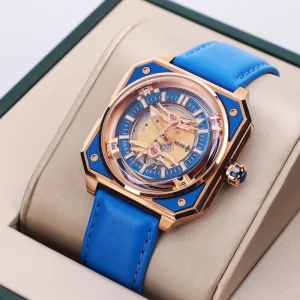 OEM Tourbillon Watch Movement Miyota 90S5 Automatic Mechanical Brushed Stainless Steel Genuine Leather Skeleton Water Resistant