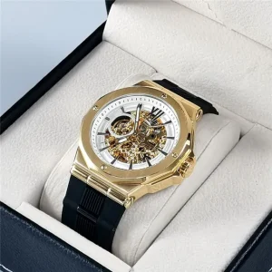 OEM Transparent Design Skeleton Movement Business Luxury WristWatch Custom Logo Fashion Automatic Mechanical Watch for Men