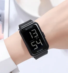 OEM Watch Manufacturer Sport Water Resistant PU Strap Custom Logo Digital Black Watches for Men