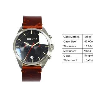 OEM Watch Manufacturers Stainless Steel Case Chronograph Sapphire Crystal Quartz Movement Men Watches