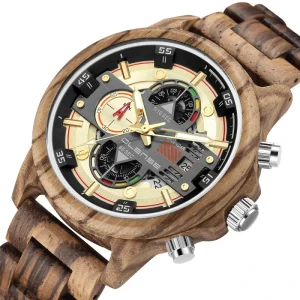 OLENSE Luxury Chronograph Sports Quartz Customization Wood Watches Men Relojes De Madera