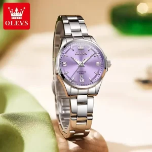 OLEVS 3668 Women’s Quartz Watch Solid Stainless Steel Band Waterproof Luminous Cross-Border