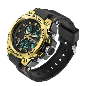 OME SANDA 739 Men’s Watch Fashion 30M Waterproof Watch for Men with Analog Digital Dual Movement Multifunctional Male Wristwatch