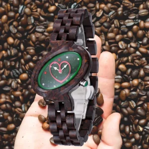 ONE OAK Luxury Wooden Coffee Made Women’s Watch Quartz Movement 36mm Pointer Dial 10mm Thickness Charm Style Fashion Watch