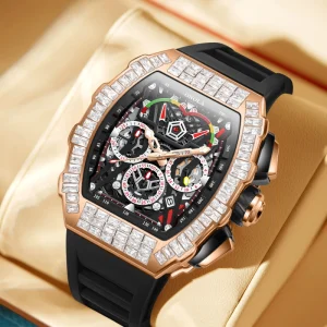 ONOLA 6827F square dial glass waterproof men’s fashion business mechanical watch, luxury high quality