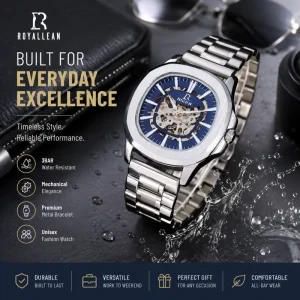 Oem High Quality Luxury Sport Waterproof Skeleton Wrist Custom Logo Automatic Mechanical Watch Power Reserve Glass Dial Unisex