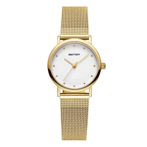 Oem Logo Lady Stainless Steel Watches Business Women’s Golden Watches