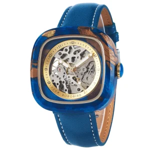 Openwork Mechanical Watch with Hardlex Leather Band Business Sport Antique Style