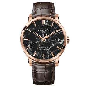 Original Baikal Watch Natural Marble Dial Men’s Big Calendar Date Automatic Mechanical Watch