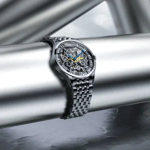 Original Baroque Art Carved Watch Men’s Gold Skeleton Automatic Mechanical Watch