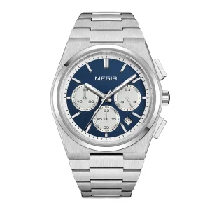 Original Brand Quartz Watch Full Stainless Steel Luxury Men’s Chronograph Wristwatch
