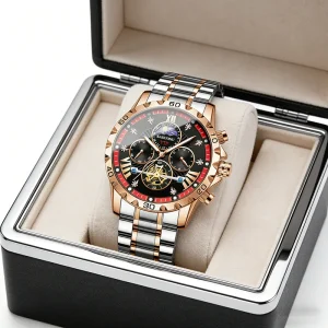 Original Factory Men’s Quartz Watch Stainless Steel 31M Water Resistant 45mm Dial Business Style Multi function Drop Metal