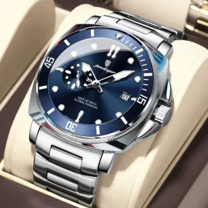 Original Luxury Men’s Watches Luminous Waterproof Date Business Watch Men Stainless Steel Fashion Quartz Man Wristwatch