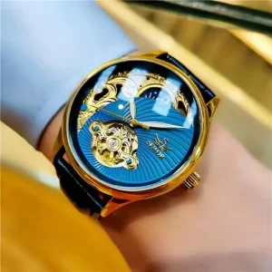 Original Men’s Mechanical Watch Hollow Tourbillon Bracelet Waterproof Leather Wristwatch Classics
