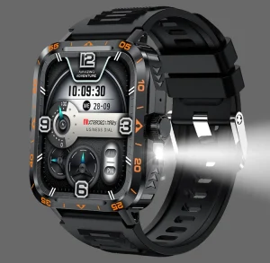 Outdoor CR071 Smart Watch IP68 Waterproof BT Call 300mAh Big Battery with Flashlight Sports Smartwatches