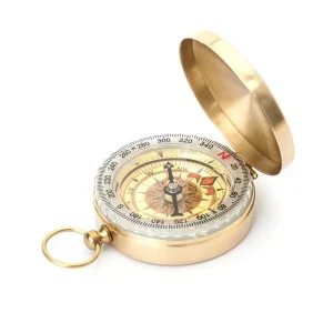 Outdoor Compass G50 Pocket Watch Gold Flip Glossy Luminous Compass for Camping Hiking