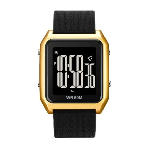 Outdoor Fashion Classic Rectangle Date Alarm Watch Plastic Wrist Chronograph Digital Watches
