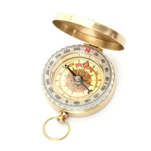 Outdoor Portable Travel Hiking Brass Luminous Compass Camping Pocket Watch Style Compass
