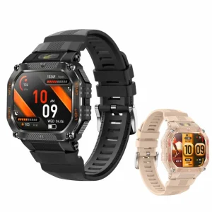 Outdoor Smart Watch for Men Women Heart Rate Monitoring Android Voice Call Function Flashlight 3ATM Waterproof Smart Band