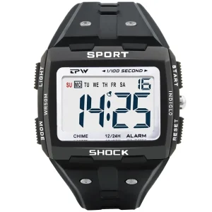 Outdoor Sport Big Numbers Easy to Read 5ATM Water Resistant Men Digital Watch