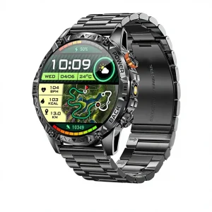 Outdoor Sports Smart Watch HR Breath Sleep Health Monitor BT Call Step Counter Flashlight Compass Fast Charging AI Voice Asst