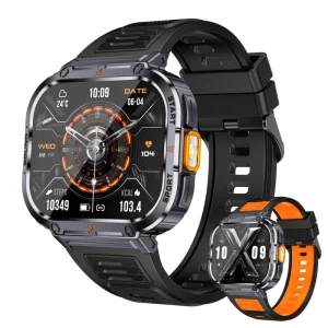 Outdoor Sports Smartwatch for Men 2.0 Inch 320×385 HD Screen Smartwatch BT Calling Sleep Tracker Silicone
