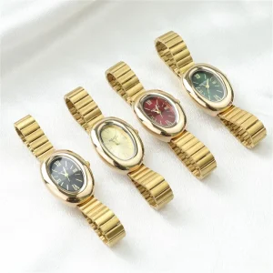 Oval Ladies Quartz Watch Stainless Steel Strap Minimalist Wristwatch