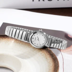 Oval Women’s Quartz Watch, Alloy Stainless Steel, 30M Water Resistant