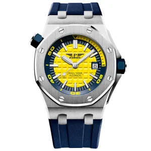 P6518 Men’s Diver Mechanical Watch with Stainless Steel Case and Silicone Strap