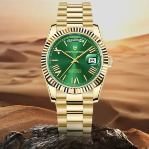 PAGANI DESIGN DD36 Gold Green V2 Men’s Mechanical Watch, Automatic, AR Sapphire Glass Wristwatch