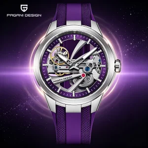 PAGANI DESIGN Men’s Hollow Automatic Mechanical Watch 030 Sapphire AR Coated Stainless Steel Waterproof Sports Watch
