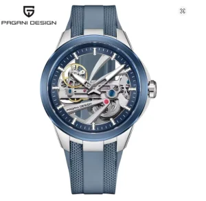 PAGANI DESIGN Men’s Stainless Steel Automatic Mechanical Watch Skeleton Dial Sports Waterproof Luminous Luxury Outdoor Adventure