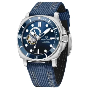 PAGANI DESIGN Men’s Watch 43mm Irregular Skeleton Dial Automatic Mechanical Watch Waterproof Stylish Watch