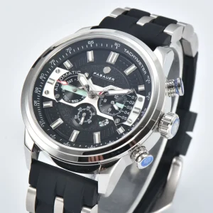 PASAUER Customized Stainless Steel Automatic Analog Watch Multi functional Mechanical Movement 3BAR Water Resistant Luminous