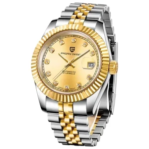 PD-1645 Business Stainless Steel Waterproof Mechanical Watch Luxury Automatic Wrist Watch for Men