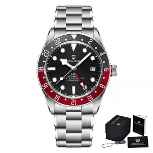 PD-1706 Men’s Automatic Mechanical Watch, Luminous Sapphire Glass, Stainless Steel, Waterproof