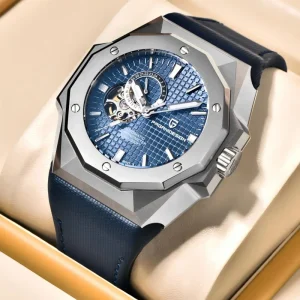PD-YS010 Men’s Automatic Watches Mechanical Movement Rubber Band Waterproof Hollow Out Wristwatch
